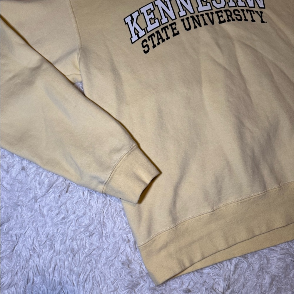 Gear For Sports Kennesaw State University KSU Crew Neck Sweatshirt Pale Yellow - Picture 3 of 10